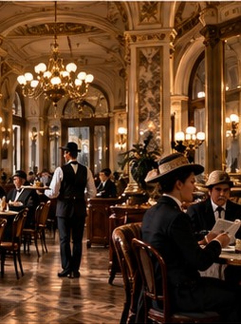 A historic Viennese coffee house interior
